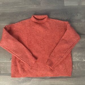 Cropped mock neck sweater
